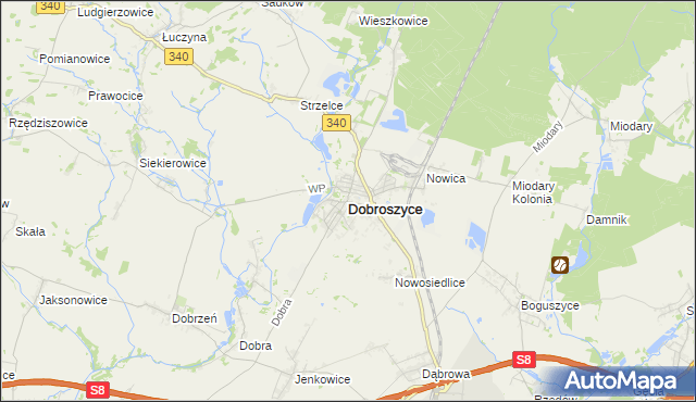 mapa Dobroszyce, Dobroszyce na mapie Targeo