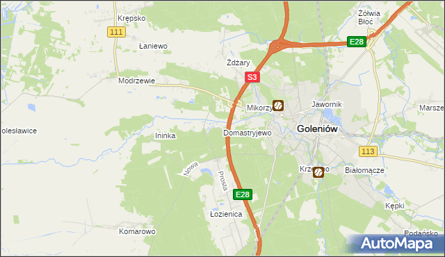 mapa Domastryjewo, Domastryjewo na mapie Targeo