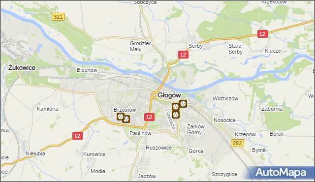 mapa Głogów, Głogów na mapie Targeo