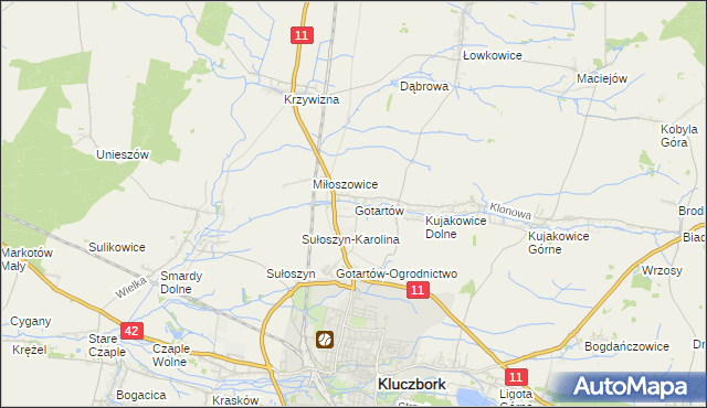 mapa Gotartów, Gotartów na mapie Targeo