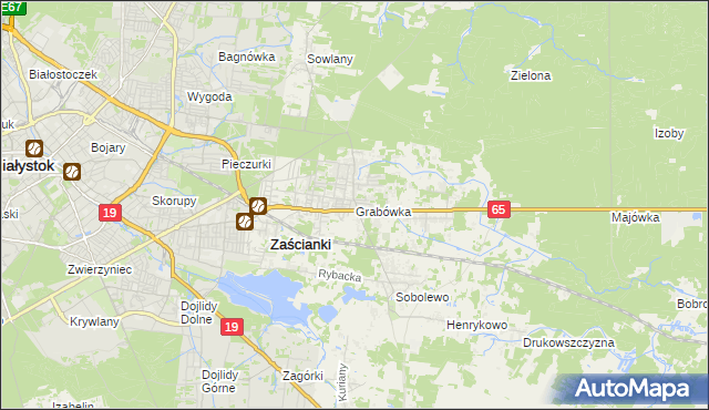 mapa Grabówka gmina Supraśl, Grabówka gmina Supraśl na mapie Targeo