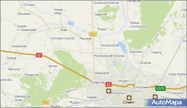 mapa Horodyszcze-Kolonia, Horodyszcze-Kolonia na mapie Targeo