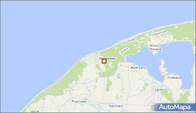 mapa Jarosławiec gmina Postomino, Jarosławiec gmina Postomino na mapie Targeo