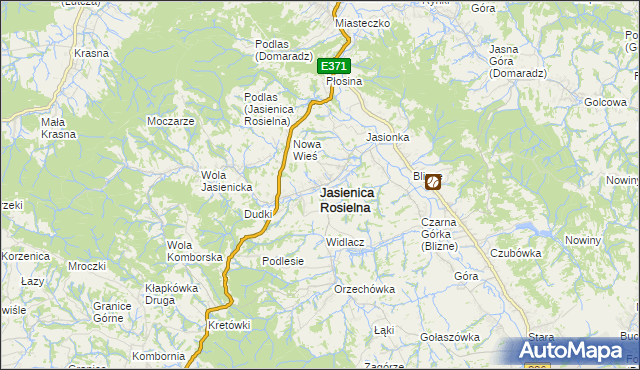 mapa Jasienica Rosielna, Jasienica Rosielna na mapie Targeo