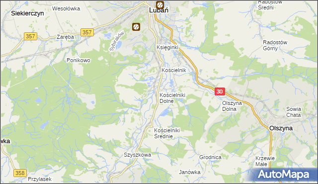 mapa Kościelniki Dolne, Kościelniki Dolne na mapie Targeo