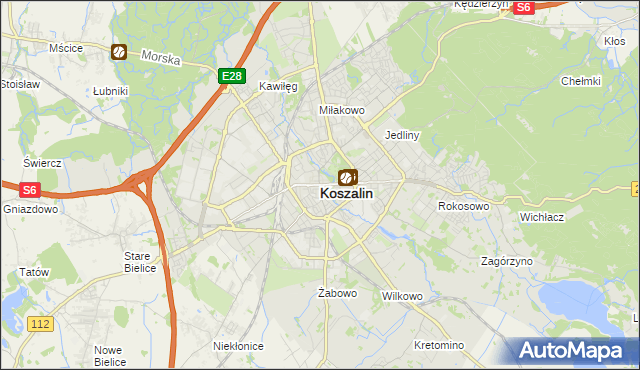 mapa Koszalina, Koszalin na mapie Targeo