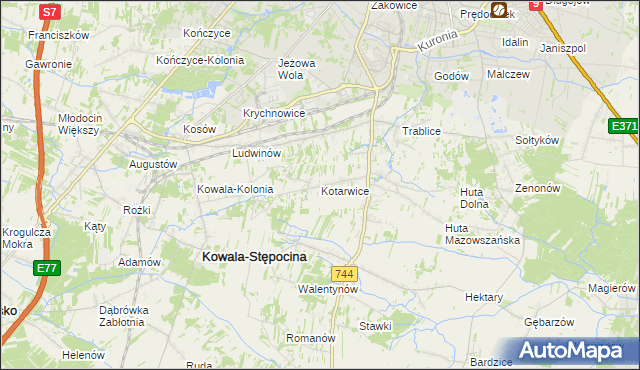 mapa Kotarwice, Kotarwice na mapie Targeo