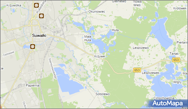 mapa Krzywe gmina Suwałki, Krzywe gmina Suwałki na mapie Targeo
