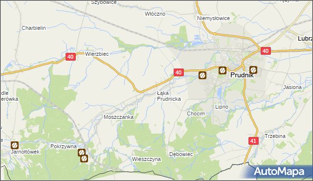 mapa Łąka Prudnicka, Łąka Prudnicka na mapie Targeo