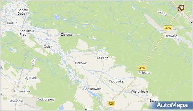mapa Łaziska gmina Jemielnica, Łaziska gmina Jemielnica na mapie Targeo