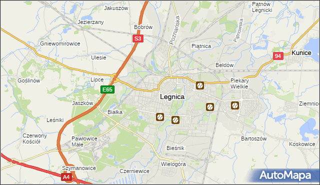 mapa Legnicy, Legnica na mapie Targeo