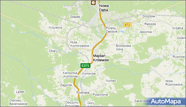 mapa Majdan Królewski, Majdan Królewski na mapie Targeo