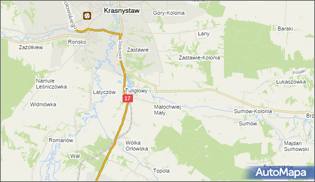 mapa Małochwiej Duży, Małochwiej Duży na mapie Targeo