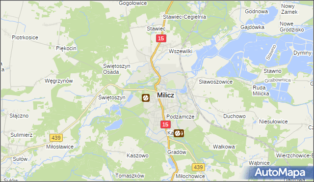 mapa Milicz, Milicz na mapie Targeo