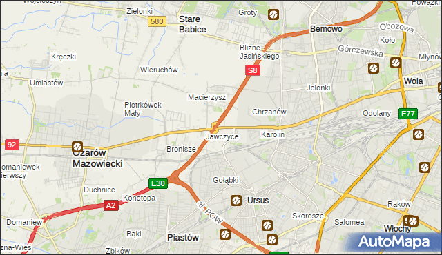 mapa Mory gmina Ożarów Mazowiecki, Mory gmina Ożarów Mazowiecki na mapie Targeo