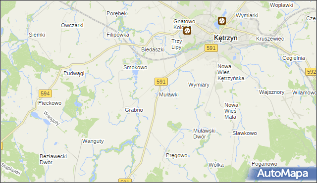 mapa Muławki, Muławki na mapie Targeo