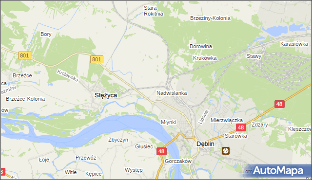 mapa Nadwiślanka, Nadwiślanka na mapie Targeo