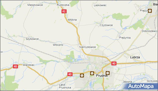 mapa Niemysłowice, Niemysłowice na mapie Targeo