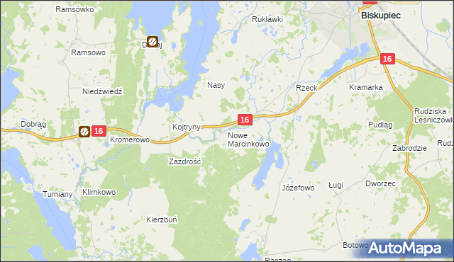 mapa Nowe Marcinkowo, Nowe Marcinkowo na mapie Targeo