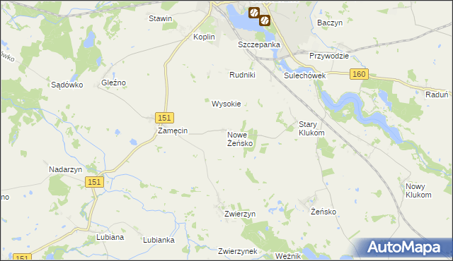 mapa Nowe Żeńsko, Nowe Żeńsko na mapie Targeo