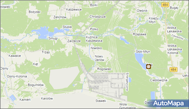 mapa Nowy Janów gmina Kluki, Nowy Janów gmina Kluki na mapie Targeo