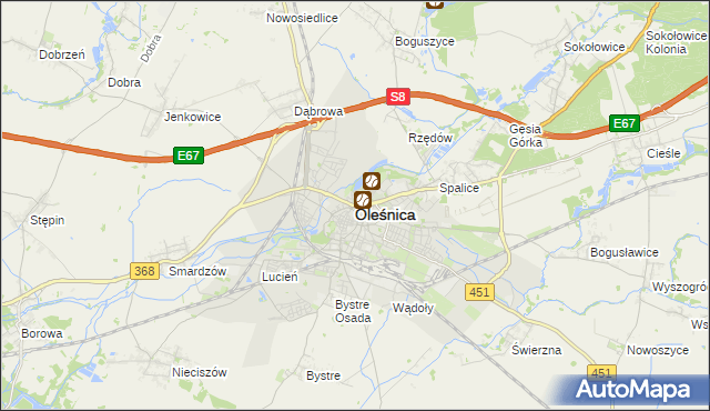 mapa Oleśnica, Oleśnica na mapie Targeo