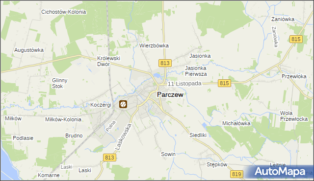 mapa Parczew, Parczew na mapie Targeo