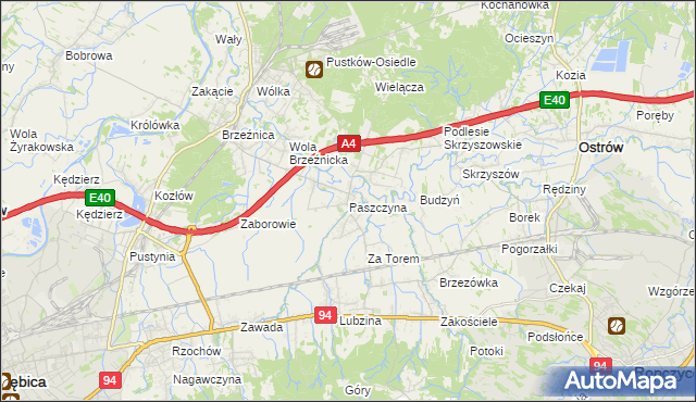 mapa Paszczyna, Paszczyna na mapie Targeo