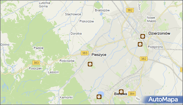 mapa Pieszyce, Pieszyce na mapie Targeo