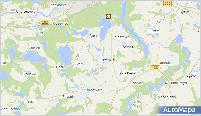mapa Przemyśl gmina Sieraków, Przemyśl gmina Sieraków na mapie Targeo