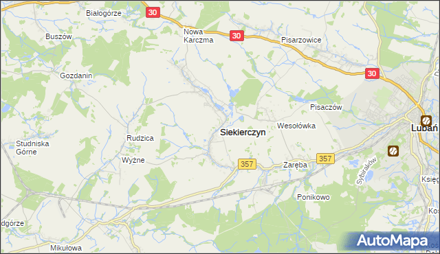 mapa Siekierczyn, Siekierczyn na mapie Targeo