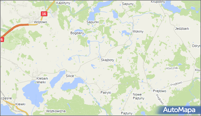 mapa Skajboty, Skajboty na mapie Targeo