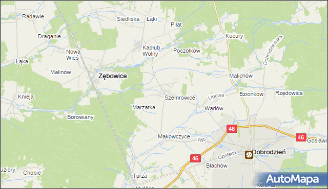 mapa Szemrowice, Szemrowice na mapie Targeo