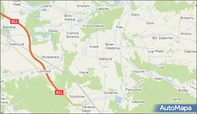 mapa Wędzina, Wędzina na mapie Targeo