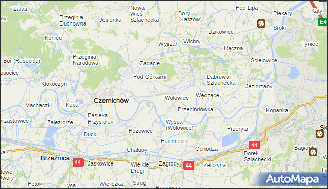 mapa Wołowice, Wołowice na mapie Targeo