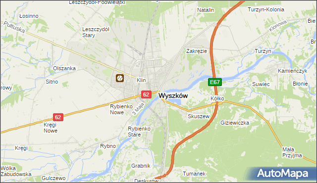 mapa Wyszków, Wyszków na mapie Targeo