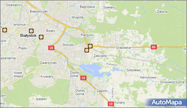 mapa Zaścianki gmina Supraśl, Zaścianki gmina Supraśl na mapie Targeo