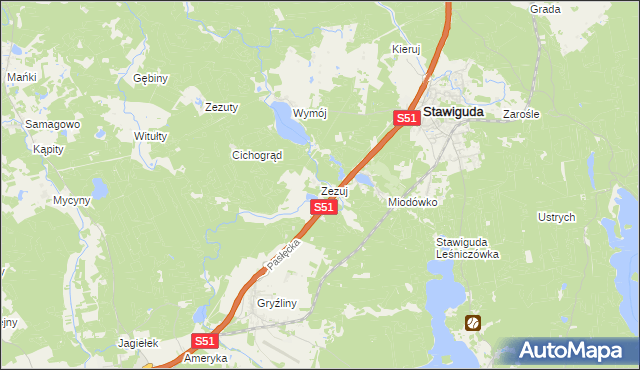 mapa Zezuj, Zezuj na mapie Targeo