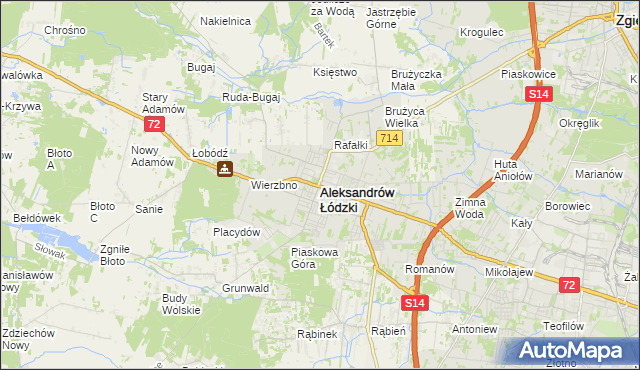 mapa Aleksandrów Łódzki, Aleksandrów Łódzki na mapie Targeo