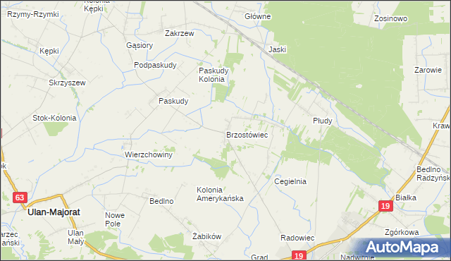 mapa Brzostówiec, Brzostówiec na mapie Targeo