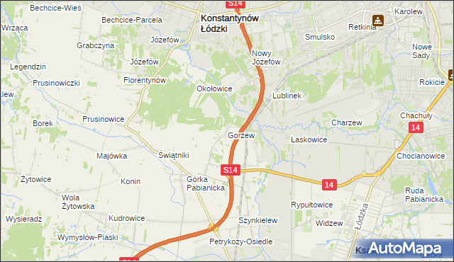 mapa Gorzew, Gorzew na mapie Targeo