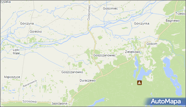 mapa Goszczanowiec, Goszczanowiec na mapie Targeo