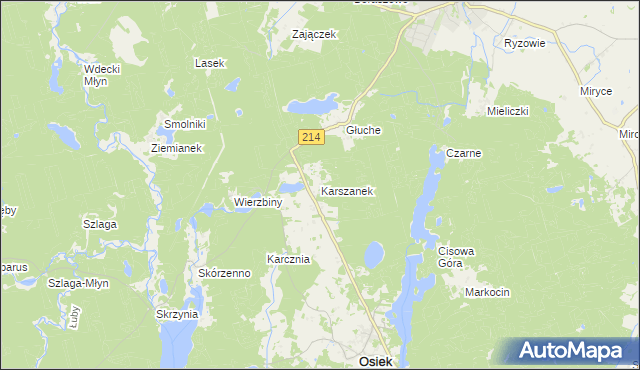 mapa Karszanek, Karszanek na mapie Targeo