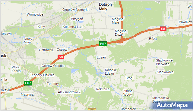 mapa Ldzań, Ldzań na mapie Targeo