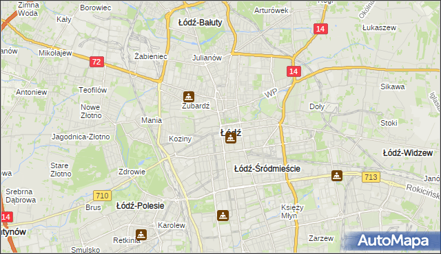 mapa Łodzi, Łódź na mapie Targeo