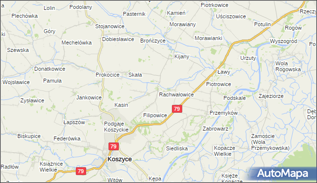 mapa Rachwałowice, Rachwałowice na mapie Targeo