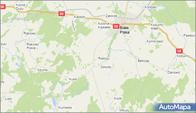 mapa Radysy, Radysy na mapie Targeo