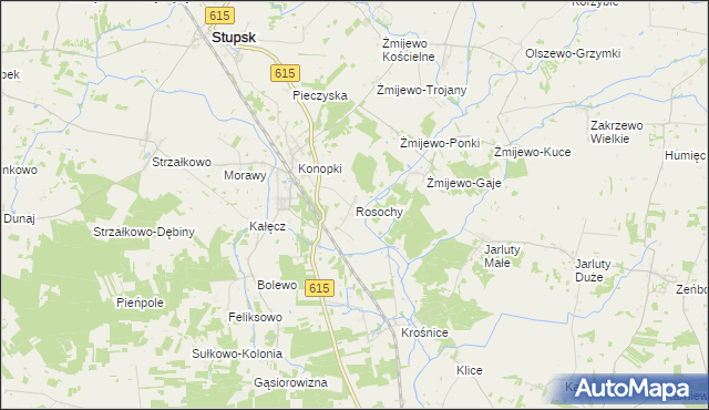 mapa Rosochy gmina Stupsk, Rosochy gmina Stupsk na mapie Targeo