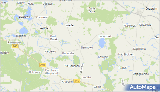 mapa Siemkowo, Siemkowo na mapie Targeo