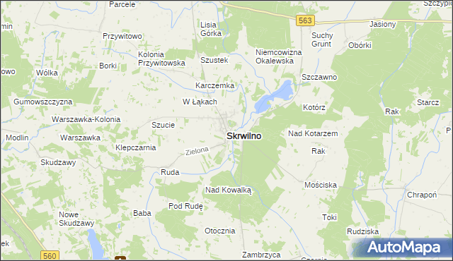 mapa Skrwilno, Skrwilno na mapie Targeo